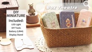 [Ready Stock] [Box Theatre] DIY Dollhouse Miniature Kit Miniature Furniture with Dust Cover LED Light Wooden Mini House Mini Shop Cafe Bakery Cute Cheap Decoration Birthday Gift Door Gift Puzzle Handcrafted Handmade Educational Toys for Kids Girls Boys