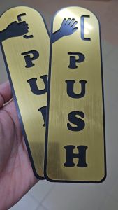 Push Pull Signage(Classic 3D) PUSH PULL /TOLAK TARIK/推拉门牌 Double Layer Indoor Outdoor Use (GOLDHAILINE&BLACK)