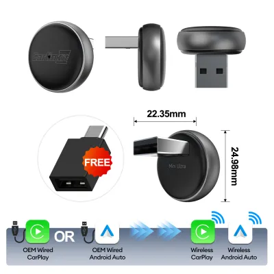 CarlinKit | 2 in 1 CarlinKit 5.0 Ultra Wireless CarPlay Android Auto Adapter 2026 New 5G Wifi Wireless Box for Car with Wired CarPlay IOS26