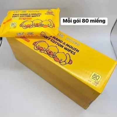 THÙNG 10 GÓI GIẤY ƯỚT VỊT VÀNG ( GÓI 80 TỜ)