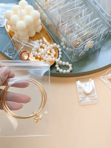 ONE-C1274 Plastik Klip Ziplock Tebal Transparan Pouch Penyimpanan Perhiasan Tahan Air Plastik Travel