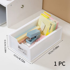 White plastic Storage Box Drawer Type Can Sort Out Desktop Debris Assembly Pencil Case Can Stack Cosmetics Lipstick Shelf