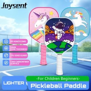 Joysent Kids Pickleball Paddle 14mm PP Honeycomb Core T300 Carbon Fiber Ultralight Childrens Pickleball Racket For Boy And Girl