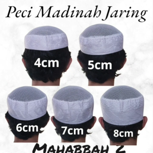 Peci Madinah Jaring Kopiah Haji Ikaf Murah 4cm 5 cm 6cm 7cm dan 8cm