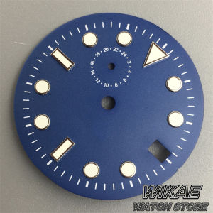 29mm Sterile Watch Dial Hand Set Black Blue Green Dial Silver Orange Index Green Luminous Fit NH37 Movement Modified Watch Parts