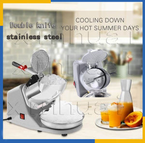 500W Ice Crusher Heavy Duty Ice Shaver Double Blade Stainless Steel High Quality Commercial Smoothie Maker For Home And Business