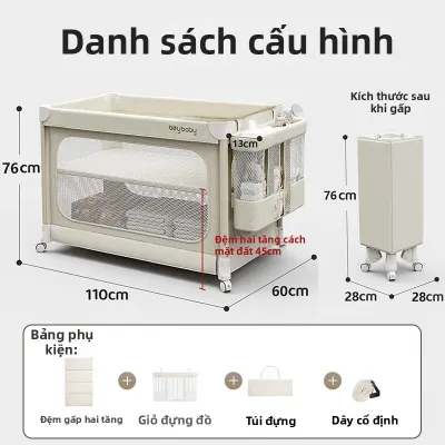 WEIJIA | Giường Em Bé Đa Năng Gấp Đượ