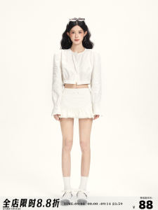 Buleng Floral Print Shirt And Short Skirt Set Womens Casual Style Long Sleeve Cotton Two-Piece Suit Autumn Collection