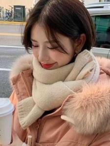 Korean Style Versatile Soft Knitted Warm Scarf Pure Color for Students Couples Youth Middle Age Men Women Spring Autumn Winter