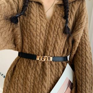 Thắt lưng nữ dây nịt nữ đai váy bản nhỏ 2cm phối đầm váy quần áo thời trang Hàn Quốc