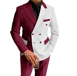 2 Pieces Fashion Style Wedding Men Suits Peak Lapel Blazer Pant Slim Fit Formal Business Groom Wear Tuxedos Costume Homme