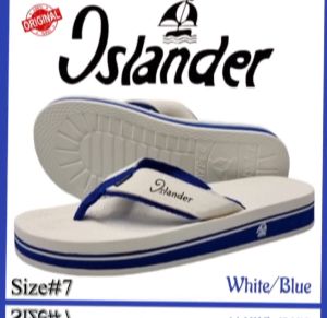 Islander White/Blue Men's Non-Slip Rubber Soles Authentic and Original Slippers/Flip-Flops (Makapal)