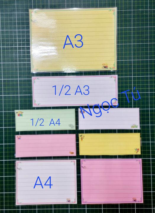 Bảng phụ A3, A4. Thẻ từ 1/2 A3, 1/2 A4 có dòng kẻ ngang. | Lazada.vn