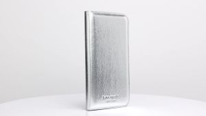 Kate Spade New York iPhone 16 Pro/16 Pro Max Metallic Silver Wallet Folio Case