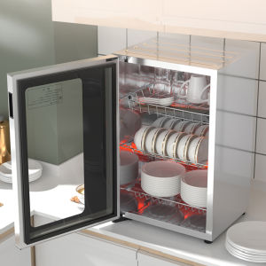 Small Stainless Steel Vertical Kitchen Disinfecting Cabinet for Home Or Commercial Use Ideal for Utensils Chopsticks And Spoons