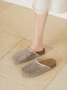 Josiny | Womens Summer Woven Slip-On Flat Sandals