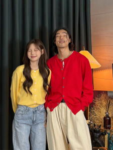 DAVID&ME | Couple Matching New Year Atmosphere Red Knitted Sweater Cardigan