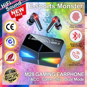 ♥FREE Shipping+COD♥ TWS Gaming Earbuds M28 Bluetooth Earphones Touch Control Wireless Bluetooth Headphones Waterproof LED Display With Mic