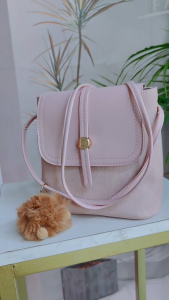 Womens Pink Pastel PU Sling Shoulder Bag Trendy Mobile Phone Minimalist Casual Crossbody Bag