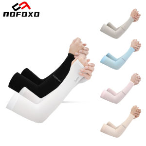 NOFOXO Summer Cycling Arm Guard Sleeve With Thumb Hole Protective Sleeve Holders Sun UV Protection Ice sleeves Running Fishing