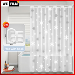 Snowflake Shower Curtain Moisture-resistant Waterproof Curtains for Living Room Bathing PEVA Curtain Drapes