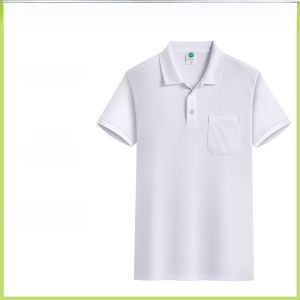 Summer Short Sleeve Polo Shirt Work Uniform Pocket Printed Logo Company Group Men Women T-Shirt Cotton Polyester Blend Standard Fit