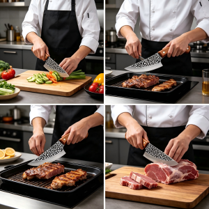 Stainless Steel Boning Knife With Wooden Handle Kitchen Meat Fillet Knife Butcher Cleaver Kitchen Cutting Knife High Quality Slaughter Knife