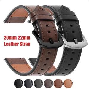 20mm 22mm Vintage Leather Strap Watchband for Amazfit Smart Wriststrap Quick Release Bracelet for Huawei Watch Belt Accessories