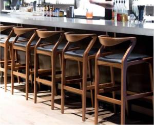 CSBC 031 Ash Wood High Bar Chairs Chair Stool solid wood with cushion