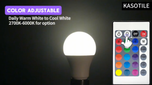 Keso หลอดไฟ LED เปลี่ยนสีได้ พร้อมรีโมตคอนโทรล 9W 15W หรี่แสงได้ สําหรับตกแต่งบ้าน ปาร์ตี้ เวที