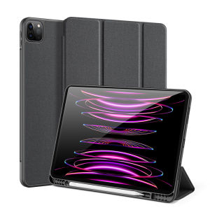 DUX DUCIS for iPad Pro 13 2025 / iPad Pro 13 2024 Case PU Leather Tri-fold Shockproof Flip Cover with Pen Holder Soft TPU Back Cover Full Protection with Auto Wake Sleep Protective Case