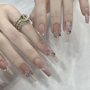 Nhựa Giả Móng Tay Màu Xám Nhạt Có Thể Tháo Rời Thủ Công Móng Giả Có Thể Mang Được Bộ Dụng Cụ Làm Đẹp Móng Tay Thương Hiệu Khác