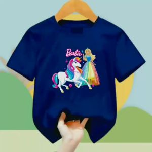 Pakaian atasan anak perempuan usia 1-12 tahun Barbie Magic lengan pendek