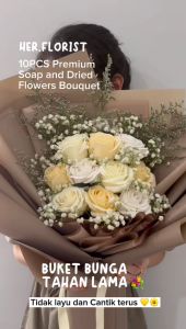 HER.FLORIST 10PCS Premium Soap & Dried Flower Bouquet