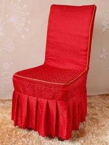 2025 New Simplified Hotel Integrated Chair Cover Restaurant Red Chair Cover Thickened Dining Table Seat Cover Home Decor