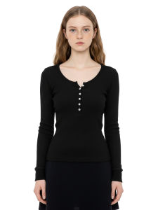 เสื้อเชิ้ตคอตตอนทรงสลิมฟิต BM Classic Six-Button ทรงเข้ารูป สไตล์เรียบง่าย เสื้อเชิ้ตคอตตอนสีดำทรงเข้ารูป