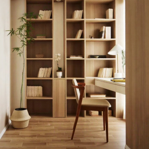 Customized Wall-to-Wall Grid Bookshelf Living and Study Display Cabinet