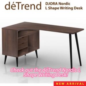 detrend retro style 57 inch L-shaped corner computer desk with storage drawer + partition desk home office multifunctional desk - 2548