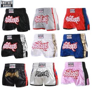 MMA Shorts for Kids & Adults Muay Thai Shorts Boxing Embroidered Martial Arts Clothing for Muay Thai and Taekwondo Training