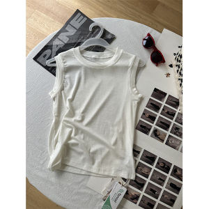 เสื้อยืดคอกลมแขนกุดผ้าไหม Lenzing สำหรับผู้หญิง ฤดูร้อน 2025 เสื้อเชิ้ตแขนกุดทรงหลวมสบาย ๆ สีสันสดใส ทรงหลวม