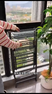 Foldable Clothes Laundry Drying Rack/ Stainless Steel Heavy Duty with Wheels Thickened Upgraded Model