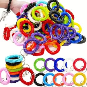 Colorful Elastic Keychain Wrist Spiral Keychains Suitable for Outdoor Gym Random Style