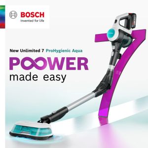 Bosch BCS71HYG3 Rechargeable 2 in 1 Vacuum and Mop Unlimited 7 ProHygienic Aqua White
