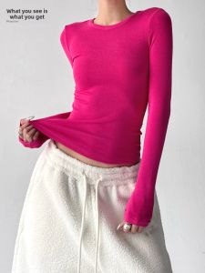 MUYUZI | Skin-friendly Body-slimming Basic T-shirt Long-sleeved Undershirt for Women