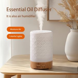 150ml Crack Design Essential Oil Diffuser USB Powered with 7 Color LED Lights Ultrasonic Air Humidifier for Living Room Office