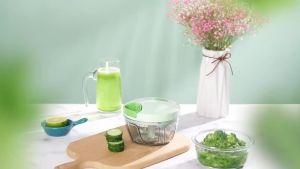 LMETJMA Manual Food Processor Vegetable Chopper Portable Hand Pull String Garlic Mincer Onion Cutter Garlic Chopper Mincer