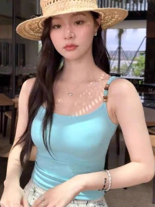 chaqi | Dopamine Strap Vest Womens Summer Thai Spicy Girl Tube Top Unique Beautiful With Chest Pad Inner Wear Outer Wear Short Style