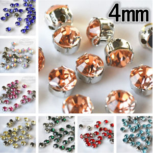 4mm Hand Sewing Drill Color Rhinestones Rhinestone Sewing Clothes Diamond Diamond Wedding Shoes Coating Collar DIY Rhinestone Accessories