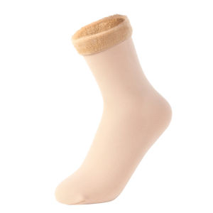 Female Winter Fleece Thick Warm Comforable Solid Color Home Floor Stocking Soft Boots Snow Sleeping Socks Adding Velvet