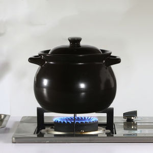 Red Trillium Ceramic Sand Pot Stove Top Cooking Utensil Easy to Clean Natural High Temperature Resistant round Bottom Pot